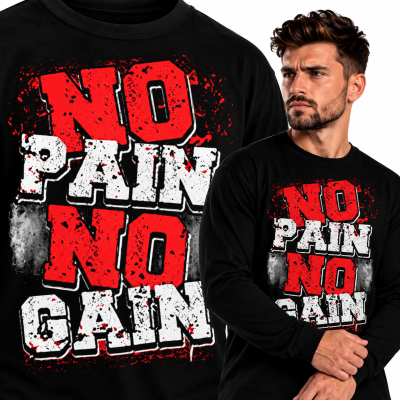 LONGSLEEVE NA SIŁOWNIĘ   NO PAIN NO GAIN 8